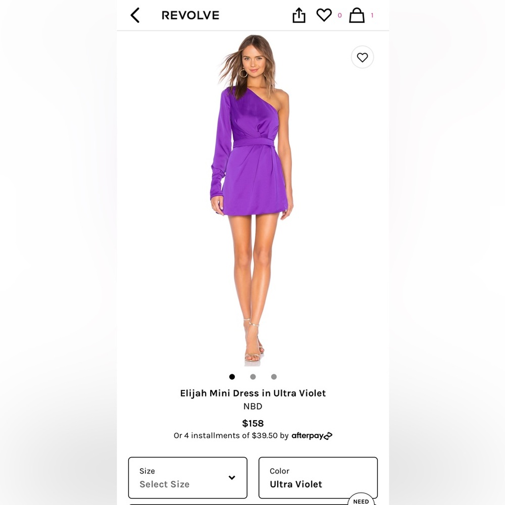 REVOLVE One-Shoulder Mini Dress in Ultra Violet